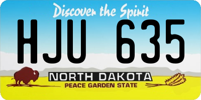 ND license plate HJU635