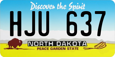 ND license plate HJU637