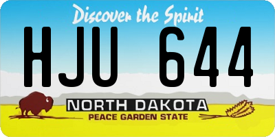 ND license plate HJU644