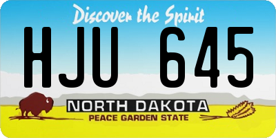 ND license plate HJU645