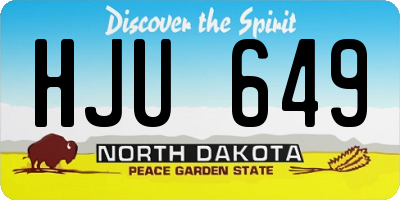 ND license plate HJU649