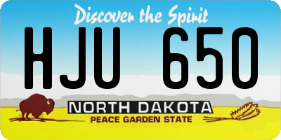 ND license plate HJU650