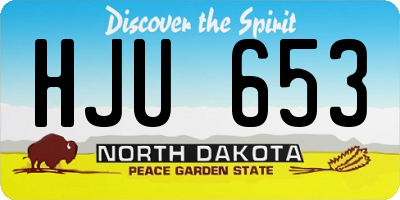 ND license plate HJU653