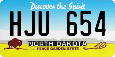 ND license plate HJU654