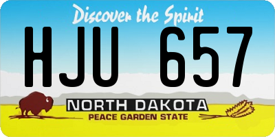 ND license plate HJU657