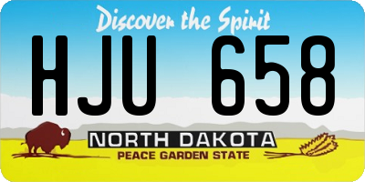 ND license plate HJU658