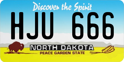 ND license plate HJU666