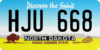 ND license plate HJU668