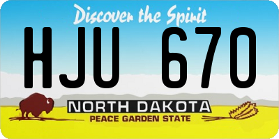 ND license plate HJU670