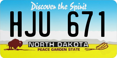 ND license plate HJU671