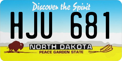 ND license plate HJU681