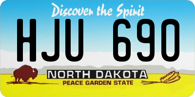 ND license plate HJU690