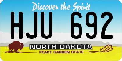 ND license plate HJU692