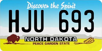 ND license plate HJU693