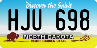 ND license plate HJU698