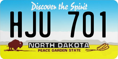 ND license plate HJU701