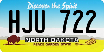 ND license plate HJU722