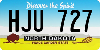 ND license plate HJU727