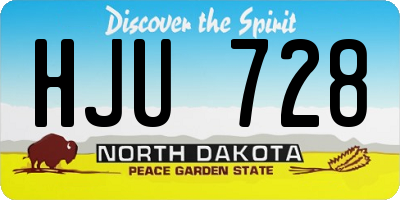 ND license plate HJU728