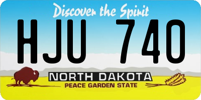 ND license plate HJU740