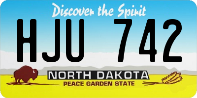 ND license plate HJU742