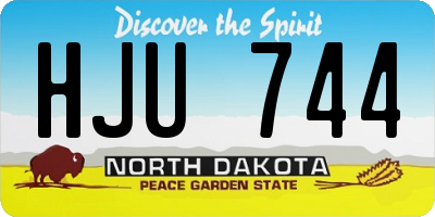 ND license plate HJU744