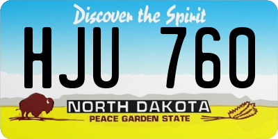 ND license plate HJU760