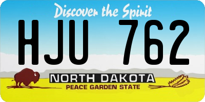 ND license plate HJU762