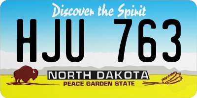 ND license plate HJU763