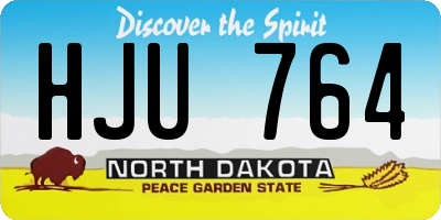 ND license plate HJU764