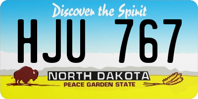 ND license plate HJU767