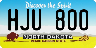 ND license plate HJU800