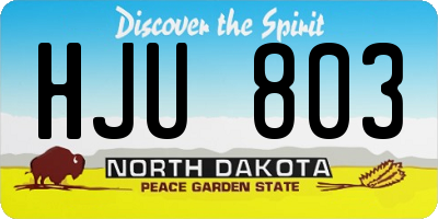 ND license plate HJU803