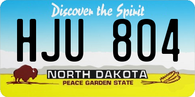 ND license plate HJU804