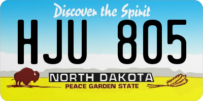 ND license plate HJU805