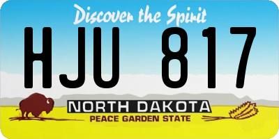 ND license plate HJU817