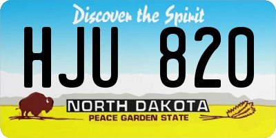 ND license plate HJU820