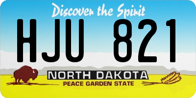 ND license plate HJU821