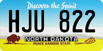 ND license plate HJU822