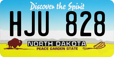 ND license plate HJU828