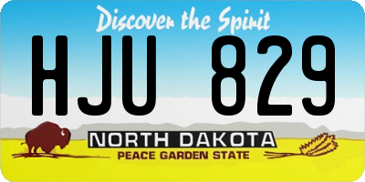 ND license plate HJU829