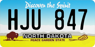 ND license plate HJU847