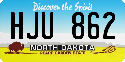 ND license plate HJU862