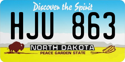 ND license plate HJU863
