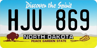 ND license plate HJU869