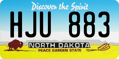 ND license plate HJU883