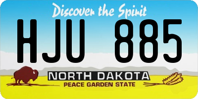 ND license plate HJU885