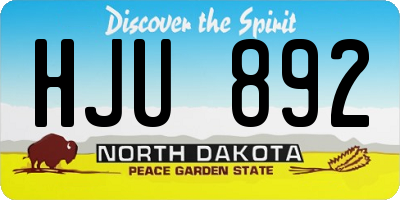 ND license plate HJU892