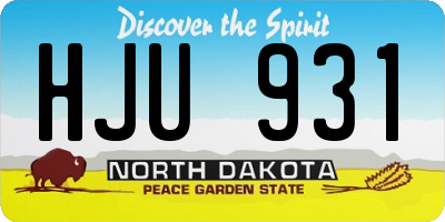 ND license plate HJU931