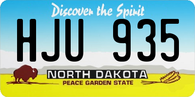 ND license plate HJU935